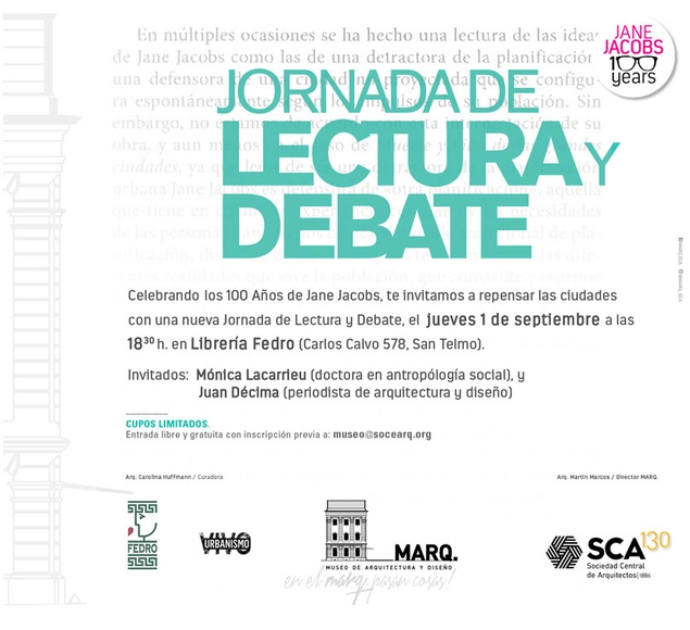 Centenario Jane Jacobs: Jornada de Lectura y Debate / San Telmo, Buenos Aires - Imagen Principal