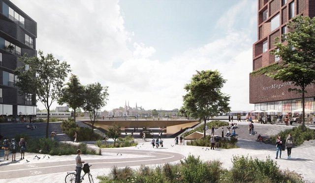 EFFEKT & karres+brands Win Competition to Transform Industrial Wasteland Into Vibrant Urban District in Roskilde - Garden, Facade