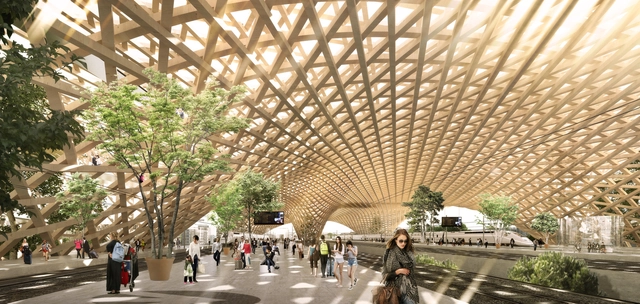 Erik Giudice Architecture发布以火柴棍为灵感设计的可持续性发展的交通换乘站方案 - 主图