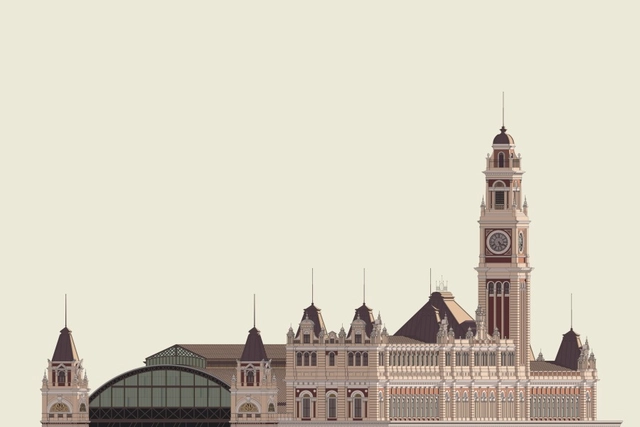 Ilustraciones realizadas en AutoCAD: 'Fachada Frontal' - Arte Y Arquitectura