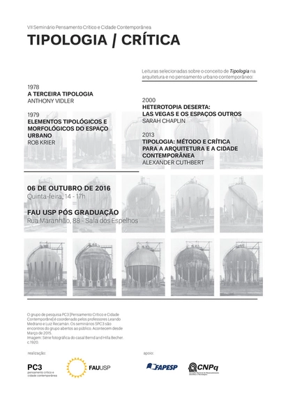 Tipologia / Crítica VII SPC3 [Seminário Pensamento Crítico e Cidade Contemporânea] - Imagem de Destaque