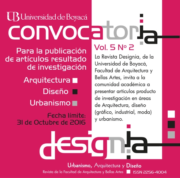 Call for papers: Revista Designia - Arquitectura, Diseño y Urbanismo - Imagen Principal