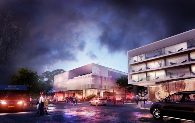 Tercer lugar concurso de diseño Centro Cultural Pedro de Osma en Lima / Gomez Platero Arquitectos - Fachada