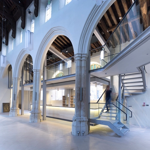 St Mary at the Quay / Molyneux Kerr Architects - Refurbishment, Facade, Column, Arch, Arcade, Handrail