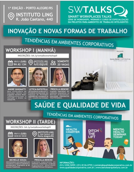 Workshops sobre Tendências em Ambientes Corporativos: Inovação e Novas Formas de Trabalho + Saúde e Qualidade de Vida no Trabalho - Imagem de Destaque