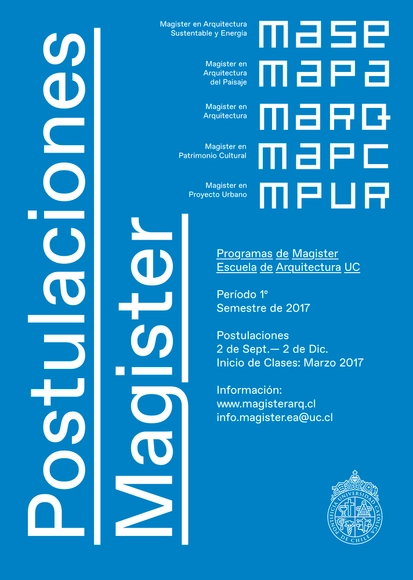 Especialízate: Admisión Programas de Magíster Escuela Arquitectura UC - Imagen Principal