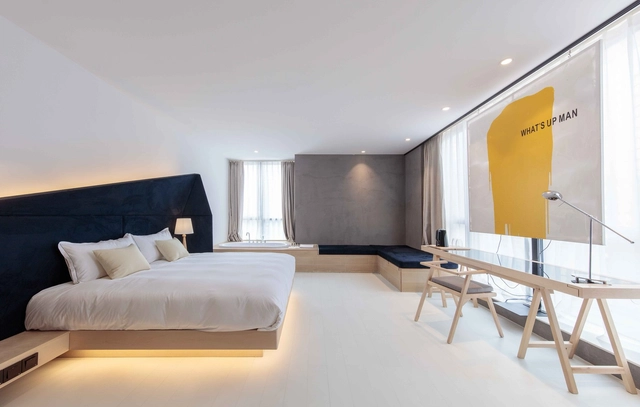 Wheat Youth Arts Hotel / X+Living - Hotels, Bedroom, Table, Bed