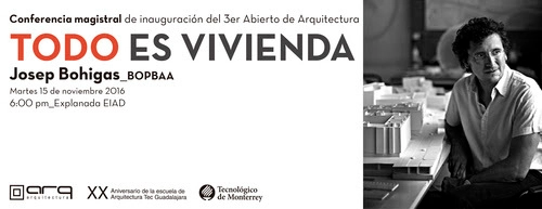 Conferencia Josep Bohigas: "Todo es Vivienda" / Guadalajara - Imagen Principal