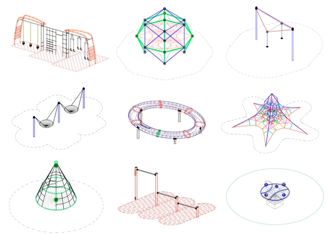 Descarga archivos CAD para tu proyecto: juegos infantiles y equipamiento para espacio público - Imagen Principal