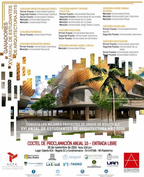 Proclamación XVI Anual de Estudiantes de Arquitectura. Bogotá - Imagen Principal