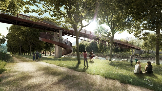 AZPML + DFN Win Competition for Rippling Bridge in Bellinzona, Switzerland - Garden
