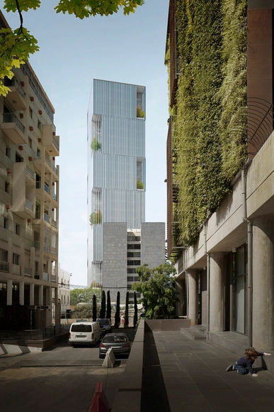 Nabil Gholam Wins 2016 World Architecture Festival with Bank Headquarters - Facade, Cityscape