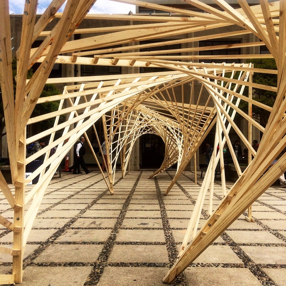 Experiencia de construcción en madera en Valparaíso: estructuras estables de doble curvatura a partir de la línea recta - Imagen Principal