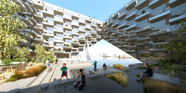 BIG y BARCODE ganan concurso para el desarrollo inmobiliario ‘Sluishuis’ en Amsterdam - Imagen Principal