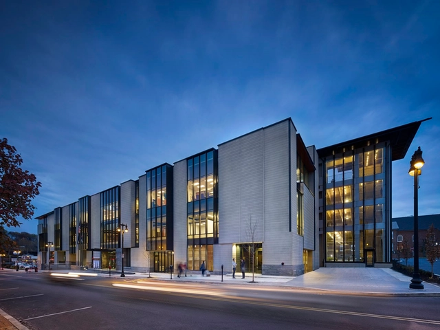 Easton City Hall / Spillman Farmer Architects - Town & City Hall, Facade, Door, Lighting