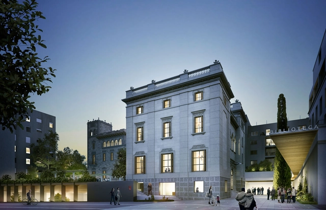 MESURA + Terradas Arquitectos, mención honrosa en concurso de diseño de la Biblioteca Sant Gervasi-Galvany en Barcelona - Bibliotecas, Fachada