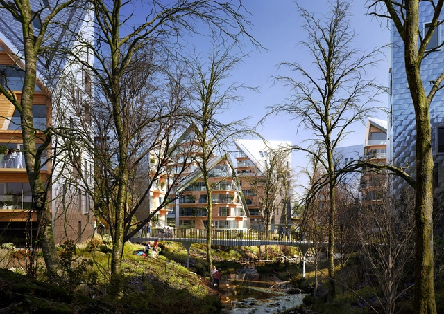 Utopia Arkitekter 在哥德堡的绿色生长轮方案 - 城市设计