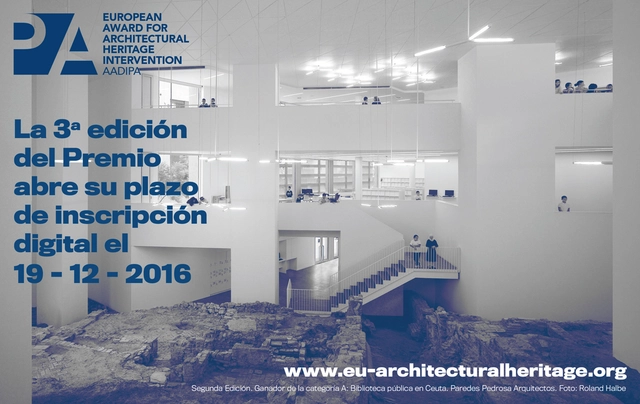 Se abren postulaciones al III Premio Europeo de Intervención en el Patrimonio Arquitectónico AADIPA - Imagen Principal