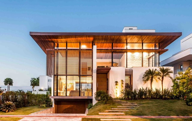 Residência E.H / Ruschel Arquitetura e Urbanismo - Casas, Porta, Fachada, Escada