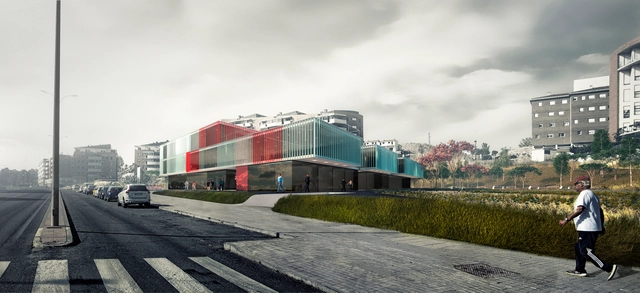 ABLM arquitectos, primer lugar en concurso para nueva sede de la Cruz Roja Española - Edificio De Oficinas, Fachada, Urbano