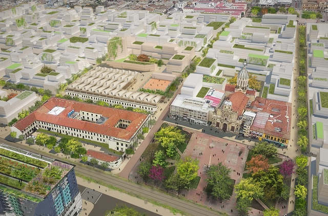 Conoce el primer lugar del concurso de Ideas para el sector del Voto Nacional y la Estanzuela en Bogotá - Plan Maestro, Jardín, Fachada, Urbano