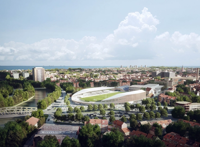 Competition Winning Stadium Design Promotes Inclusivity in Dunkirk, France - Facade, Cityscape