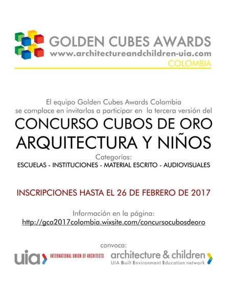Colombia: III versión de los Premios UIA Architecture & Children Golden Cubes - Imagen Principal