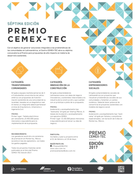 Convocatoria abierta | Premio CEMEX-TEC Edición 2017 | Latinoamérica - Imagen Principal