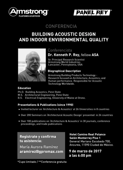 Conferencia de Kenneth P. Roy: 'Building acoustic design and indoor environmental quality' - Imagen Principal