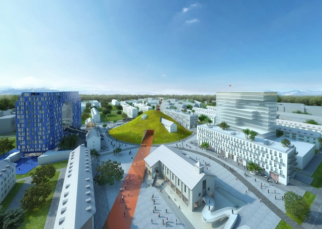 MVRDV's 'H-O-M-E' Converts Former Army Barracks into Mixed-Use District in Mannheim - Garden, Facade, Cityscape