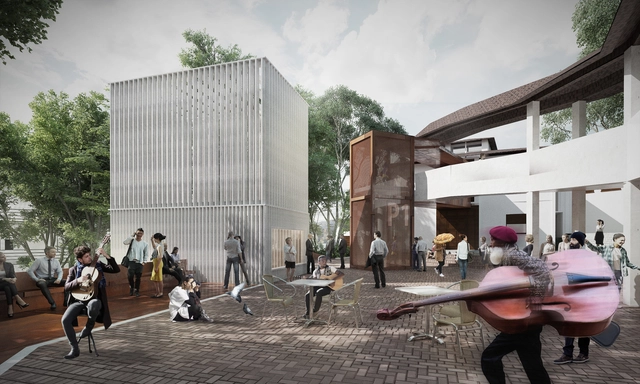 MOBO Architects, finalista del nuevo edificio de prácticas musicales de Universidad de Los Andes - Otros Edificios, Fachada