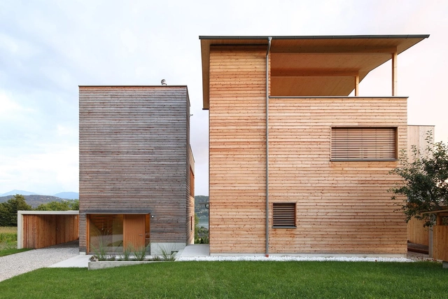 Dos torres de madera / Sonja Hohengasser & Juergen Wirnsberger - Casas