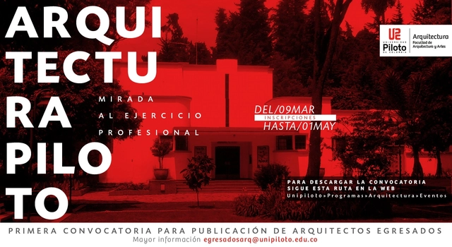 Convocatoria al libro Arquitectura Piloto: Mirada al ejercicio profesional - Imagen Principal
