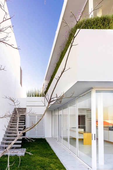 Casa S1 / Evelop Arquitectura - Casas, Jardín, Fachada, Escaleras, Barandas, Puerta