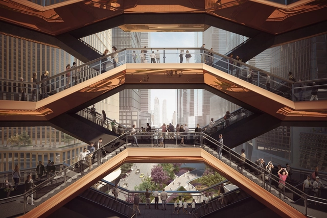 Heatherwick 备受争议的建筑：纽约哈德逊广场 Vessel 施工开始！ - 主图