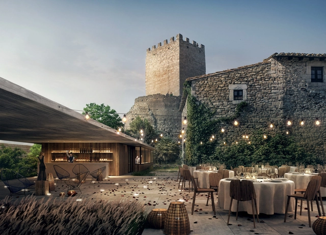 MESURA avanza en remodelación del histórico Castillo de Peratallada en Cataluña - Renovación, Fachada, Sillas, Mesas