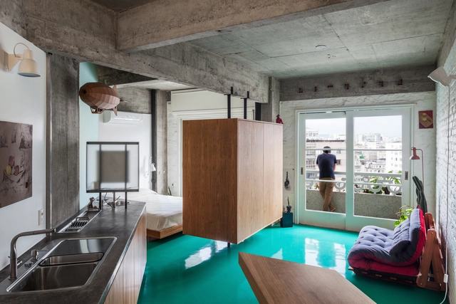 Apartamento Viadutos / Vão - Interiores De Apartamentos, Dormitório, Porta, Viga, Pia, Mesa