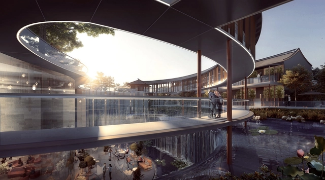 Zhuhai Hengqin Tianhu Hotel Development / Aedas - Facade, Handrail, Lighting