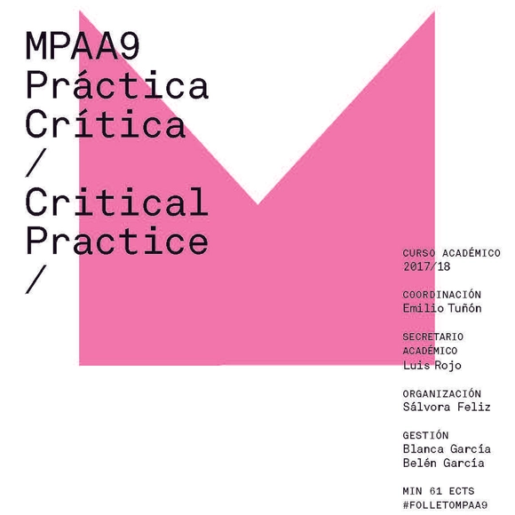 MPAA9: Master en Proyectos Arquitectónicos Avanzados. Práctica Crítica - Imagen Principal