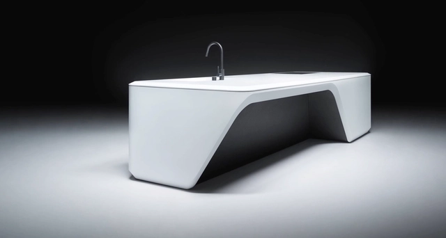 Zaha Hadid Design presenta Boffi_Code Kitchen, su cocina de mármol y corian blanco - Imagen Principal