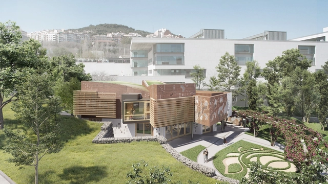 Iniciada a construção do inovador Centro de tratamento ao Câncer em Barcelona - Jardim, Fachada