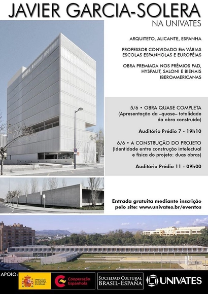 Palestra com o arquiteto Javier García-Solera na UNIVATES - Imagem de Destaque