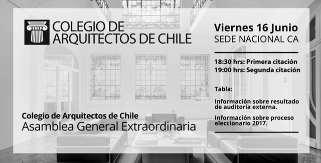 Colegio de Arquitectos de Chile cita a sus socios a Asamblea Extraordinaria - Imagen Principal