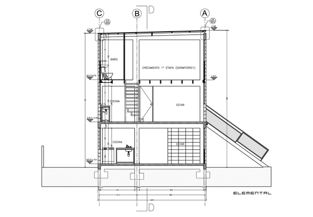 Detalhes construtivos das habitações incrementais do ELEMENTAL - Sustentabilidade