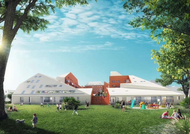 MVRDV Breaks Ground on Riverfront Housing Complex in Bordeaux  - Garden, Facade, Chair
