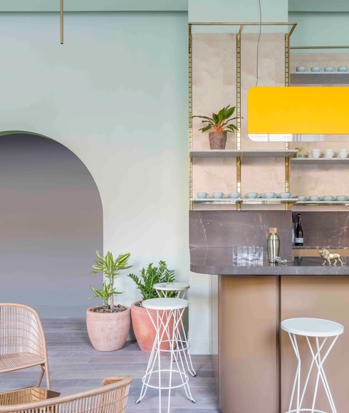 Eden Locke Edinburgh / Grzywinski+Pons - Hotels Interiors, Kitchen, Facade, Arch, Chair, Table, Countertop