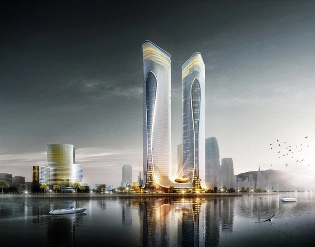 Aedas Unveils Dragon-Inspired Complex Design in Zhuhai, China - Facade, Cityscape