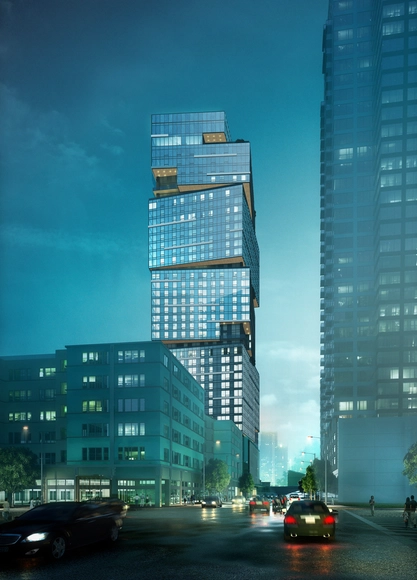 叠叠乐！西雅图即将兴建134米“体块错位”的高层住宅楼 - 主图