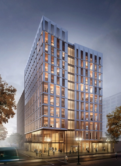 Oregon albergará el edificio en madera más alto de Estados Unidos - Fachada, Urbano