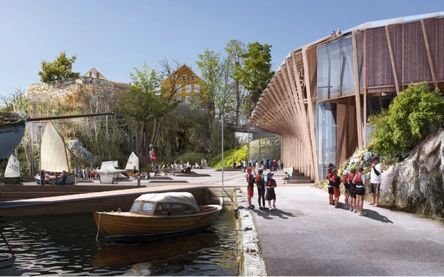 Helen & Hard Win Competition to Built Waterfront Cultural Museum in Norway - Garden, Facade, Arch